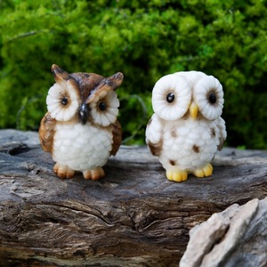 ของตกแต่งสวนเทพนิยาย DIY ขายส่ง รูปปั้นนกฮูกน่ารัก ของตกแต่งสวนจิ๋วสัตว์น้อย ของตกแต่งสวนไม้อวบน้ำ - Product Image 3