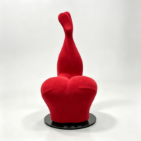 Fauteuil d'appoint français moderne en velours fait main, design ergonomique, couleur rouge, pieds longs, haute qualité, pour appartement, salon, bureau à domicile