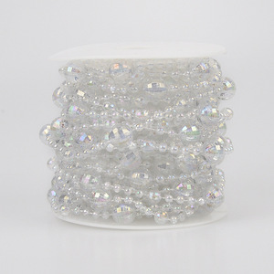 <span class=keywords><strong>Guirnalda</strong></span> de cuentas de cristal de alambre iridiscente ABS, de plástico transparente, LK20191023-21, para decoración de bodas, eventos y fiestas - Product Image 6