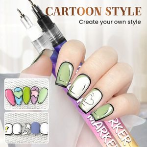 12 Farben Nail Art Stifte Set, Nail Art Marker Polierstifte für 3D Nageldesign, Zeichen- und Malstifte für DIY Nagelkunst - Product Image 3