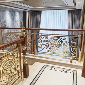 Thiết kế chuyên nghiệp ban công nhôm lan can đúc nhôm lan can mạ Vàng lan can cầu thang lan can cầu thang lan can - Product Image 1