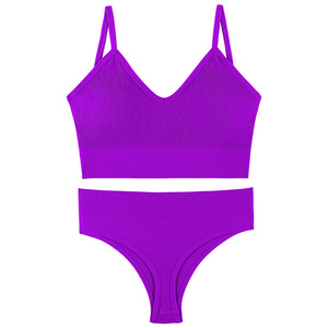 Completo Intimo Donna Wireless Push-up Sexy Senza Schienale, Top Sportivo a Triangolo Sottile e <span class=keywords><strong>Reggiseno</strong></span> - Product Image 5
