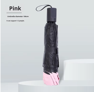 Business Advertising Custom Manual UV-Resistant Sun Rain Dual-Use Three-Fold Black Pongee 190T Travel Umbrella Wholesale