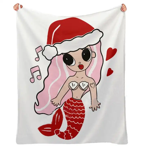 YINSHI nuevo diseño Navidad <span class=keywords><strong>Karol</strong></span> <span class=keywords><strong>G</strong></span> Bichota temporada sublimación franela polar viaje mantas de Navidad - Product Image 1