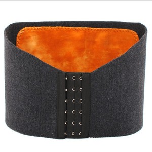 Ceinture de soutien lombaire tricotée douce et chaude pour l'automne/hiver avec crochets réglables et polaire dorée d'épaisseur moyenne - Product Image 5