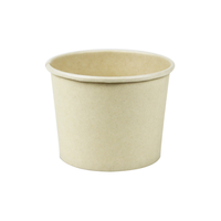 Tasse à crème glacée en papier de pulpe de bambou jetable à emporter en papier de qualité alimentaire biodégradable avec couvercle