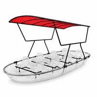 Bateau de tourisme transparent Solenne SP-TB-07 8 places avec capacité de 850 kg pour les projets de parcs lacustres et de tourisme