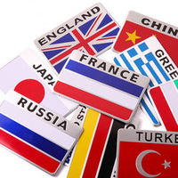 Autocollant 3D en alliage d'aluminium Italie France Suède Royaume-Uni Drapeau National Autocollant pour voiture Badge Emblèmes de calandre Décoration de moto Logo