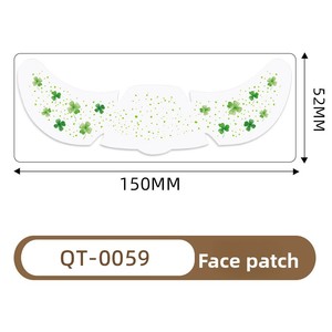 Personalizzabile St. Patrick's Day <span class=keywords><strong>quadrifoglio</strong></span> viso con <span class=keywords><strong>quadrifoglio</strong></span> adesivo per tatuaggio impermeabile cappello verde Irish Festival Makeup lentiggini Paster - Product Image 6