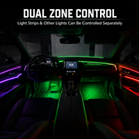 Trontech 22-in-1 Dual Zone Car Ambient Light Kit Chaser RGB LED Acrylic Strip Kontrol APP 16 Juta Warna Universal CE ROHS