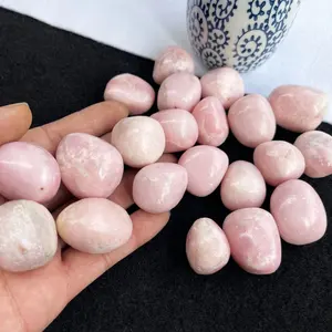도매 광택 천연 핑크 오팔 텀블 돌