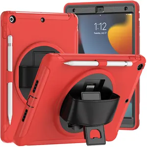 Rugged TPU And Plastic Combo Hybrid Case With 360 Rotate Stand For IPad 10.2 Inch 9th Generation