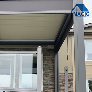 Pérgola de aluminio para exteriores de alta calidad motorizada/operación Manual resistente al viento 180-220 KM/H aislamiento térmico recubierto de polvo - Product Image 5