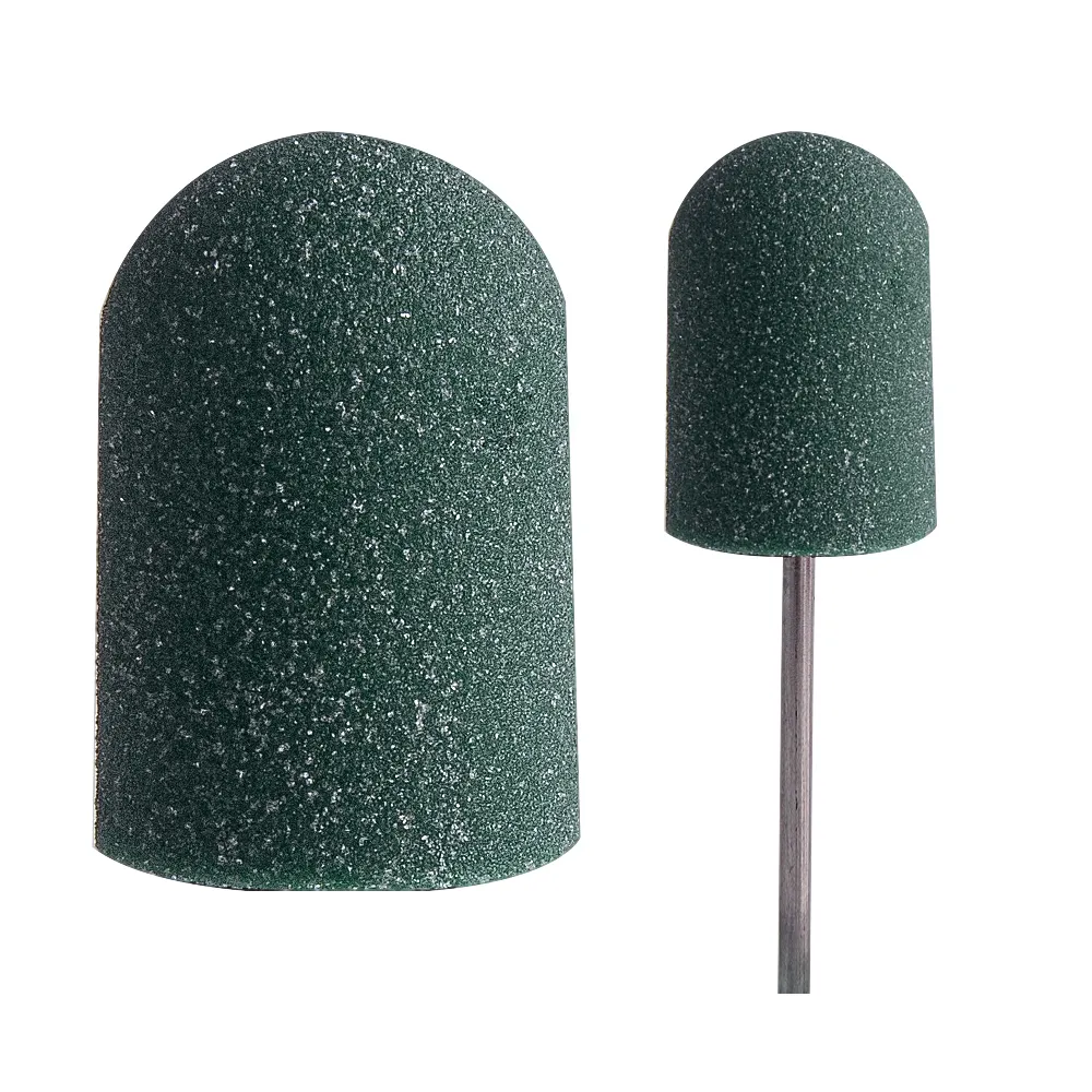 Tappi di sabbia verde in plastica per trapano per unghie per piedi rimozione di calli punte per podologia per Pedicure tappo abrasivo