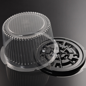 Wholesale Custom 8/9/10/12 Inch Disposable Bio-degradable PET Plastic Take Away Cheese Cake Cupcake Packaging Box With Lid Tray