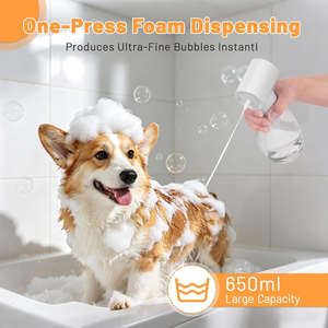 Souffleur de mousse électrique pour chien 650 ml rechargeable, faible bruit, shampoineur automatique pour animaux, mousse riche et dense pour chiens et chats de <span class=keywords><strong>petite</strong></span> et moyenne taille EasyOEM - Product Image 2