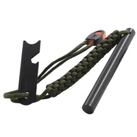 Kit de démarrage de feu en ferrocérium 1/2*5 pouces pour le glamping et la randonnée, avec cordon de poignet en paracorde
