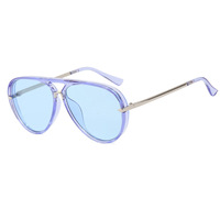 Populaire Vintage Double Pont Cadre Lunettes De Soleil Surdimensionné Hommes Femmes Transparent Lunettes De Soleil