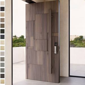 Puerta Principal de Madera de Estilo Francés de Alta Calidad, Diseño Moderno para Villas de Lujo, Puerta de Entrada de Madera de Nogal Pivotante, Puertas Exteriores de Madera - Product Image 2