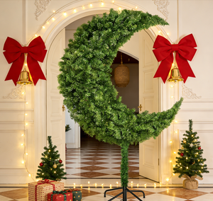 Decorazioni per il Ramadan in Vendita Transfrontaliera, Luci LED Bianco Caldo, Supporto in Metallo a Forma di Mezzaluna, Decorazione per Albero di Natale - Product Image 6