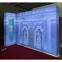 Stand d'exposition 10x8 pieds rétroéclairé par LED, cadre en tube d'aluminium de 32 mm, résistant aux flammes, couleur personnalisée CMYK, transfert thermique