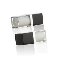 Emballage écologique pour soins de la peau en plastique de forme carrée, flacon pompe sans air pour fond de teint 15ml 30ml 50ml