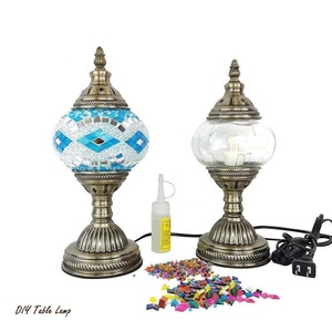 Lampada <span class=keywords><strong>a</strong></span> Mosaico Turca Fatta <span class=keywords><strong>a</strong></span> <span class=keywords><strong>Mano</strong></span>, Decorazione Romantica, Lampada da Tavolo in Vetro, Lampada da Comodino per Bambini, Regalo Artigianale - Product Image 1