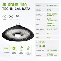 Projecteur LED UFO 150W pour entrepôt, usine, atelier, éclairage industriel, étanche IP66, IK08