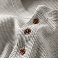 Chemise gaufrée unie personnalisée coupe classique, col ras du cou, manches régulières, 100 % coton, infroissable, séchage rapide, pour homme