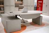 Bureau de direction moderne de luxe pour patron/PDG Panneau de bois MDF réglable avec table de bureau enduite de poudre de levage électrique