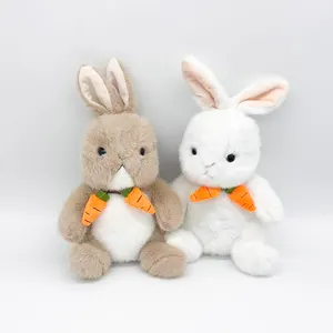 9inch Sublimation Customized logo bunny with shirt plush toys rabbit carry carrot stuffed animal rabbit toys home Decoration