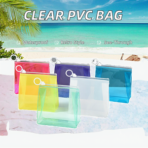 Ensemble de trousses de toilette en PVC transparent avec fermeture éclair, petite trousse de voyage, organiseur de maquillage, fonction suspendue, multicolore, imperméable - Product Image 2