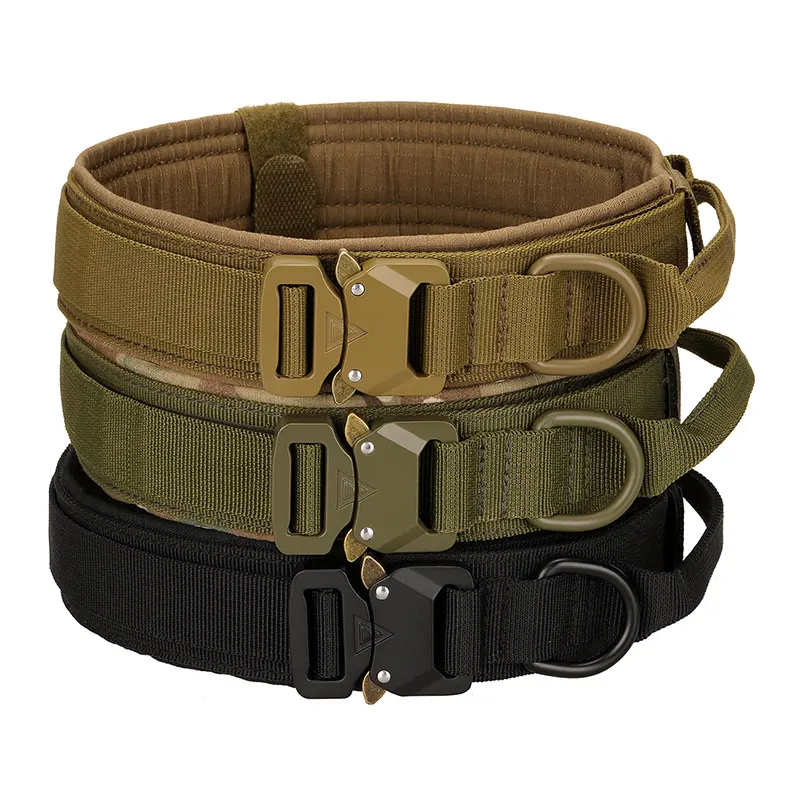 New Designer Custom Dog Collars Wholesale Adjustable Heavy Duty Tactical Dog Collar for Large Dogs