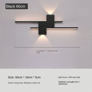 Luz LED de pared minimalista de aluminio blanco y negro de 6W de potencia, Control táctil para el hogar, sala de estar, dormitorio, Control remoto - Product Image 2