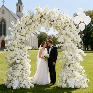 Support d'arche incurvé simple pour la décoration florale de mariage DIY de base et l'utilisation quotidienne lors de fêtes - Product Image 1
