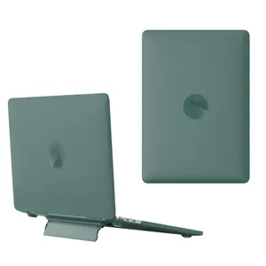 เคสป้องกันดีไซน์ใหม่ฝาปิดแบบแข็งสีด้านพร้อมขาตั้งสำหรับการกระจายความร้อนสำหรับ MacBook M1 Pro Air 13 14