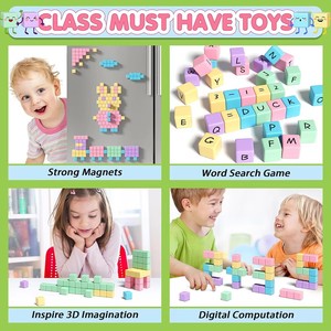 Magnetic Cube Game Sensory Tiles Architectural <strong>Toys</strong> <strong>for</strong> Boys and <strong>Girls</strong> Plastic Set Birthday Gift <strong>for</strong> <strong>Toddlers</strong> - Product Image 5