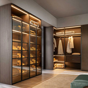 可定制家庭办公室和卧室滑动衣柜橱柜可扩展钢木服装 - Product Image 4