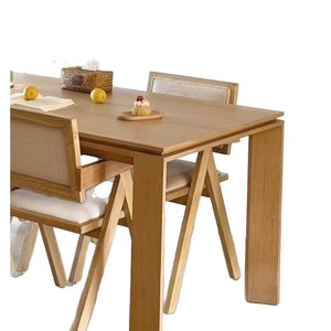 Mesa de Comedor Rectangular de Madera Maciza de 160 cm, Estilo Moderno para Casas Pequeñas, con Juego de Sillas - Product Image 5