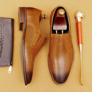 รองเท้าโลฟเฟอร์หนังแท้แบบผูกเชือกสำหรับผู้ชาย หัวแหลม สวมใส่สบาย ระบายอากาศได้ดี พื้นยาง เหมาะสำหรับธุรกิจและลำลอง - Product Image 3