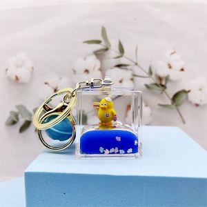 Custom Acrylic Milk Tea Bottle Liquid <b>Floating</b> Keychain <b>Bubble</b> Boba Yellow Duck Animal KeyChains - Product Image 6