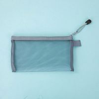 Étui à crayons transparent en maille avec fermeture éclair - Grande capacité, pochette transparente pour stylos, fournitures scolaires, cadeau promotionnel
