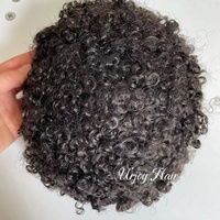 Perruques bouclées pour hommes, postiche en cheveux naturels, noir, durable, 15mm, pour les hommes de l'Amérique africaine, 100%