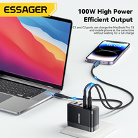 Chargeur rapide GaN ESSAGER ES-CD37 Série 4 ports PD 100W USB A USB C pour téléphone et ordinateur portable