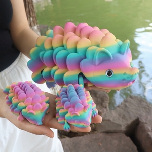 Juguete de simulación de animal de plástico con impresión 3D, con diseño de erizo y piña, articulaciones móviles, para escritorio, de gran éxito transfronterizo - Product Image 4