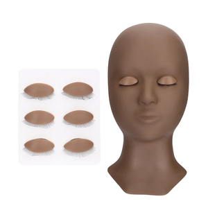 3D Silicone Eyelash Practice <b>Head</b> Model Makeup <b>Training</b> Mannequin for Beginners Lash Extension - Product Image 4