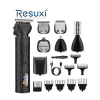 Tondeuse à cheveux électrique professionnelle sans fil 885 noire personnalisable, ensemble complet en métal, avec tondeuse à nez en acier inoxydable USB