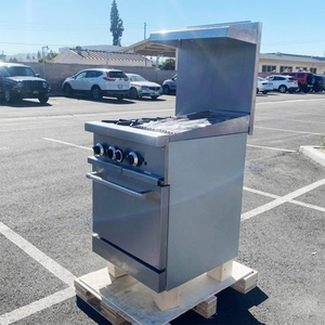 ETL thương mại thiết bị nhà bếp đứng nấu ăn phạm vi 12 "charbroiler + 2 đầu đốt với lò - Product Image 2