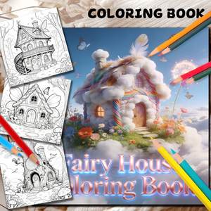 Carnet de <span class=keywords><strong>coloriage</strong></span> personnalisé pour adultes sur le thème de la maison de fée, pour activités d'enfants, reliure durable, mini-carnets de <span class=keywords><strong>coloriage</strong></span>, cadeaux pour fêtes - Product Image 1