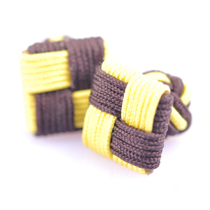 Mancuernillas de Seda de Dos Tonos con Nudo Cuadrado para Hombre, para Trajes, Camisas, Bodas, Aniversarios, Compromisos, Fiestas, Regalo - Product Image 4